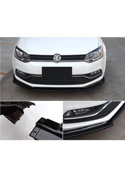 Volkswagen Polo 3 Esnek Ayarlanabilir 3 Parça Kanatlı Piano Black Ön Lip modelleri