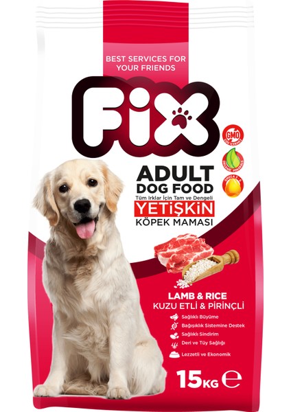 Kuzu Etli ve Pirinçli Köpek Maması 15 Kg.