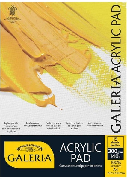 Galeria Akrilik Boya Bloknotu 300 gr (15 Yaprak) A4