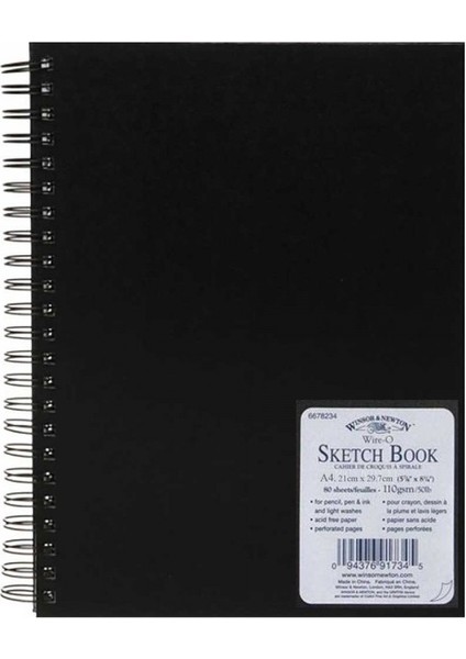 Black Sert Kapaklı Spiralli Eskiz Defteri 110 gr (80 Yaprak) A4