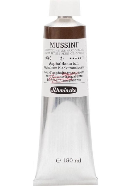 Mussini Artist Yağlı Boya 150 ml 645 Asphaltum Black Translucent