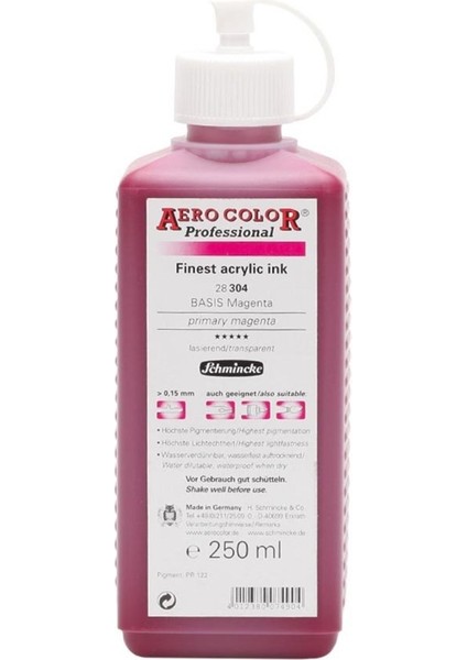 Aero Color Akrilik Mürekkep 250 ml 304 Primary Magenta