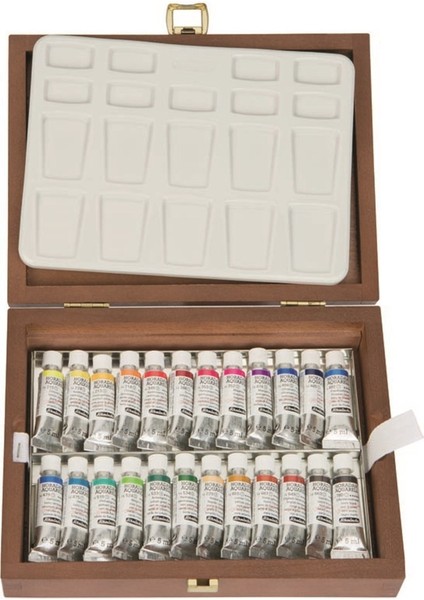 Horadam Aquarell Tüp Sulu Boya Seti  24 Renk x 5 ml Tüp (Ahşap Kutu)