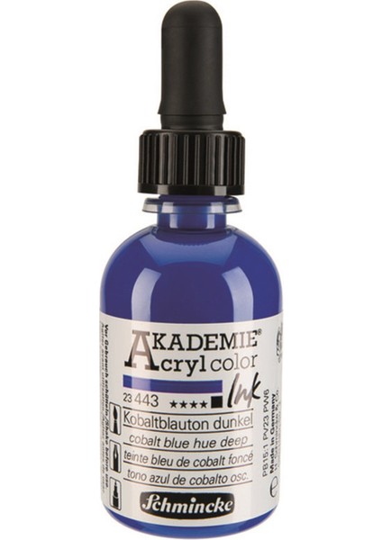 Akademie Akrilik Mürekkep 50 ml 443 Cobalt Blue Hue Deep