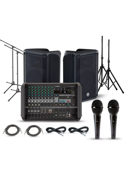X5-C12 Komple Ses Sistemi Paketi, 1xemx5 + 2XCBR12 + 2xshure SV200 + 4xstand + 4xkablo