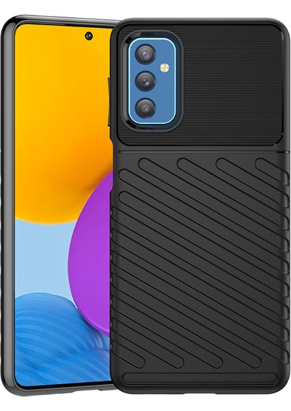 Samsung Galaxy M52 5g Thunder Serisi Darbeye Dayanıklı Silikon Kılıf - Siyah