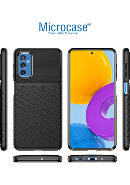 Samsung Galaxy M52 5g Thunder Serisi Darbeye Dayanıklı Silikon Kılıf - Siyah