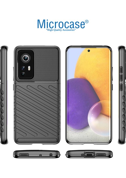 Xiaomi Mi 12X Thunder Serisi Darbeye Dayanıklı Silikon Kılıf - Siyah