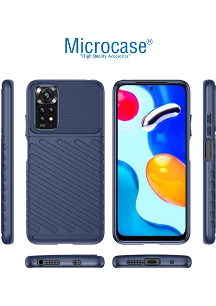 Xiaomi Redmi Note 11 Pro 4g (Global) Thunder Serisi Darbeye Dayanıklı Silikon Kılıf - Mavi