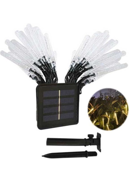 FL-3261 20W 3200K Günışığı Solar 5 Metre 7 Mod Işık Zinciri