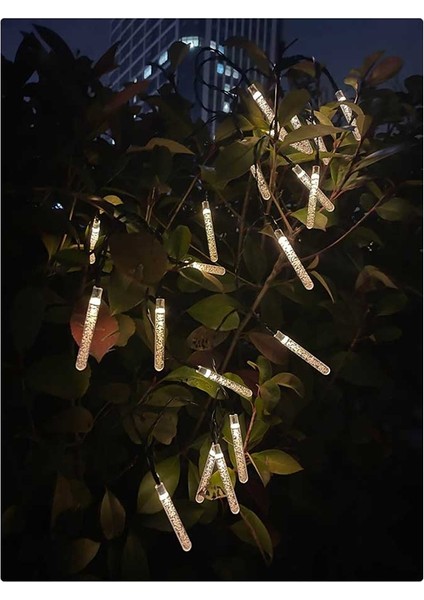 FL-3261 20W 3200K Günışığı Solar 5 Metre 7 Mod Işık Zinciri fırsatları