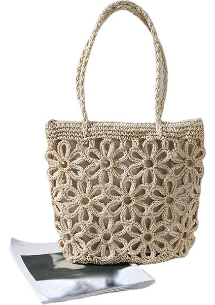 Hasır Çanta Hollow Çiçek Dokuma (Yurt Dışından)