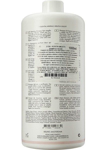 Keratin Smooth Elektriklenmeyi Önleyici Şampuan 1000ml fiyatları