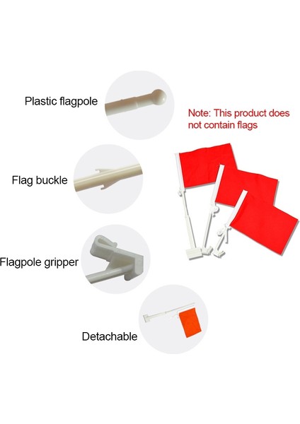 10 Adet 43 Cm Araba Pencere Plastik Flagpole (Yurt Dışından) modelleri