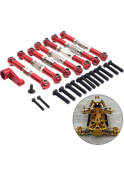 Rc Çekme Çubuk Yedek Parçalar Wltoys 144010 1/14 Dıy Aksesuarları Kırmızı
