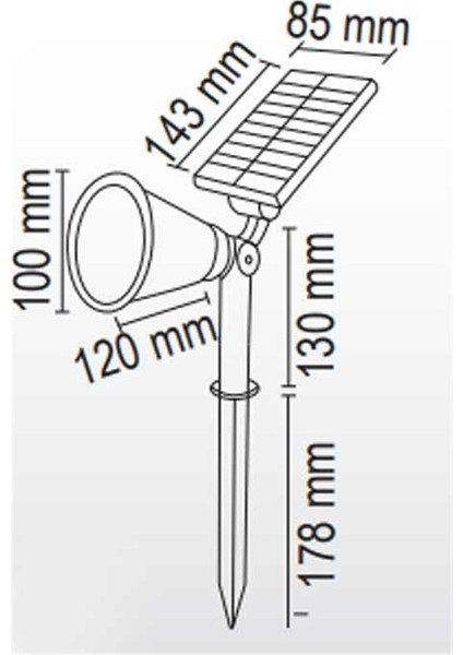 FL-3120 7W 3200K Günışığı Solar Çim Armatürü indirimleri