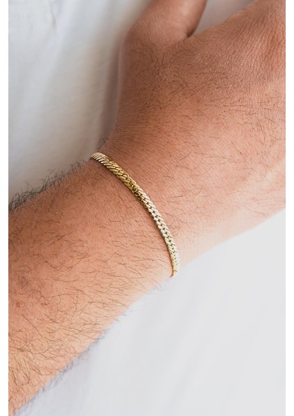 Hasır Altın Erkek Bileklik