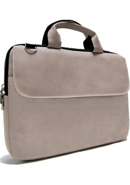 Krem Macbook Air Pro 15.6 Inç Darbeye Karşı Korumalı Laptop Çantası