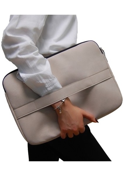 Krem Macbook Air Pro 15.6 Inç Darbeye Karşı Korumalı Laptop Çantası fırsatları