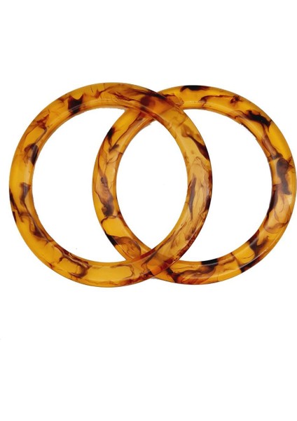 15CM Yuvarlak Akrilik Leopar Desen Çanta Sapı