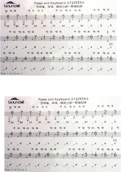2xclear Elektronik Piyano Anahtar Etiketi 54 / 61 / 88 Keys Siyah (Yurt Dışından)