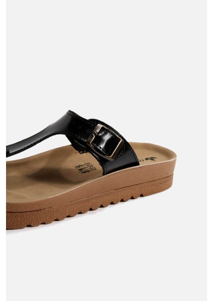 Kadın Parmak Arası Terlik Siyah Rugan fırsatları