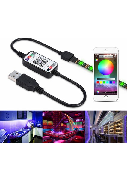 Tv Arkası Rgb Şerit Led – Usb Girişli – 5 Metre – Tel. Uygulamadan Kontrol - Silikonlu Led