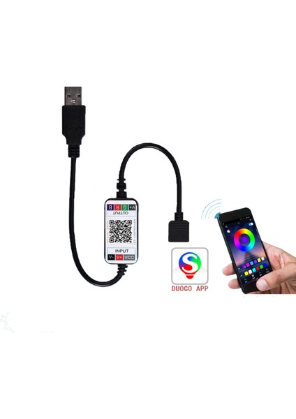 Tv Arkası Rgb Şerit Led – Usb Girişli – 5 Metre – Tel. Uygulamadan Kontrol - Silikonlu Led fiyatları