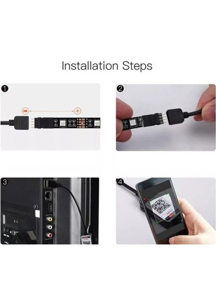 Tv Arkası Rgb Şerit Led – Usb Girişli – 5 Metre – Tel. Uygulamadan Kontrol - Silikonlu Led fırsatları