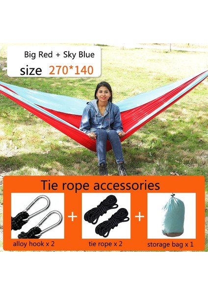 Açık Naylon Hamak, 2.7M X 1.4M Kırmızı (Yurt Dışından)