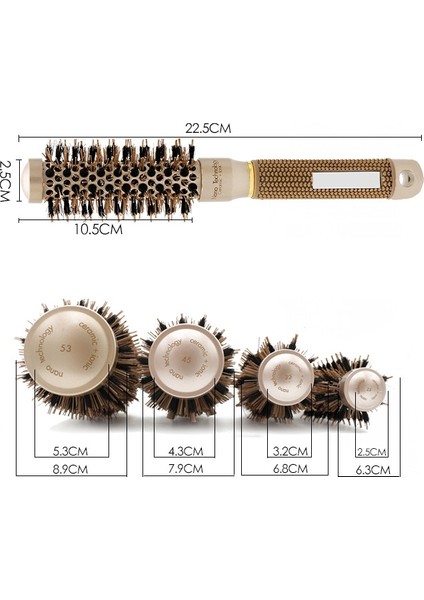 Seramik Alüminyum Saç Tarak Yuvarlak Fırçası (25MM) (Yurt Dışından) modelleri