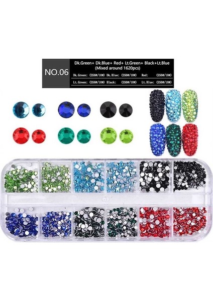 Düz Arkaya Ab Crystal Strass 3D Charm Tırnak Sanatları (06) (Yurt Dışından)