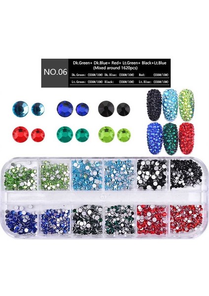 Düz Arkaya Ab Crystal Strass 3D Charm Tırnak Sanatları (06) (Yurt Dışından) modelleri