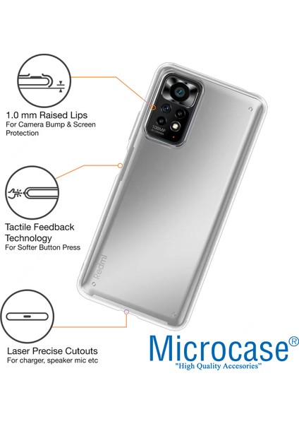 Xiaomi Redmi Note 11 Global 2022 Luna Serisi Köşe Korumalı Sert Rubber Kılıf - Şeffaf