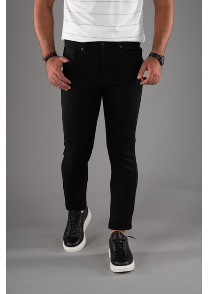 Slimfit 5 Cep Dar Paça Astarsız Mevsimlik Kumaş Pamuklu Erkek Spor Pantolon