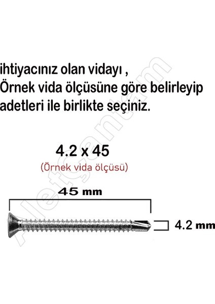 Matkap Uçlu Vida Akıllı Apex Vidası 4.8X50 - 100 Adet fiyatları