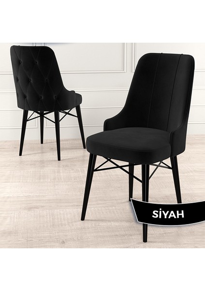 Concept Iza Serisi,80 X 132 cm Mdf Açılabilir Siyah Mermer Desen Mutfak Masa Takımı, 4 Sandalye modelleri