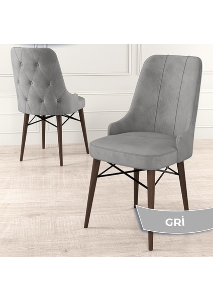 Concept Iza Serisi, 80 X 132 cm Açılabilir Mdf Beyaz Masa Ceviz Ayak Mutfak Masa Takımı, 6 Sandalye fırsatları