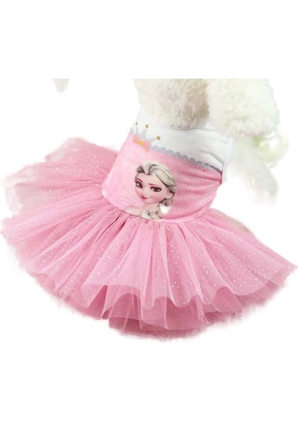 Şifon Kabarık Köpek Kıyafeti - Pembe (Yurt Dışından)