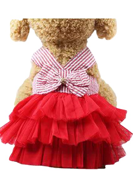 Şifon Kabarık Köpek Kıyafeti - Kırmızı (Yurt Dışından)