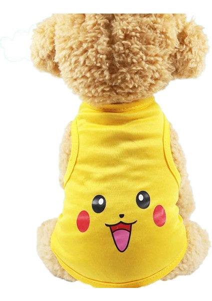 Pikachu Baskılı Köpek Tişörtü - Sarı (Yurt Dışından)