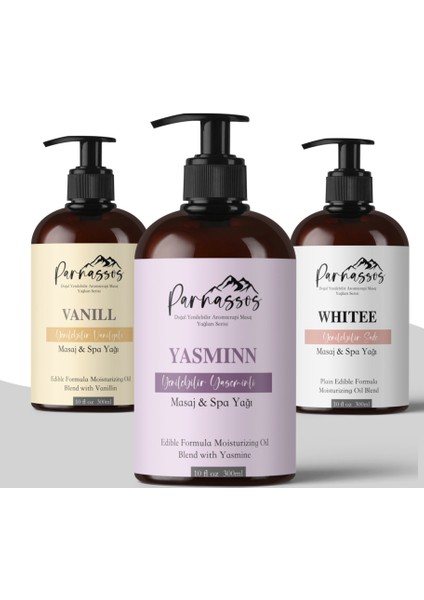 Yasemin Özlü + Vanilyalı + White Duyusal ve Afrodizyak Etkili Aromaterapi Masaj Yağı Seti 300ML