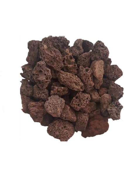 Pomza Taşı 5 Litre 10-15 mm Kırmızı Pomza Lav Taşı Lav Kırığı Ponza Taşı Pomza Taşı Akvaryum Taşı Tüf Cüruf
