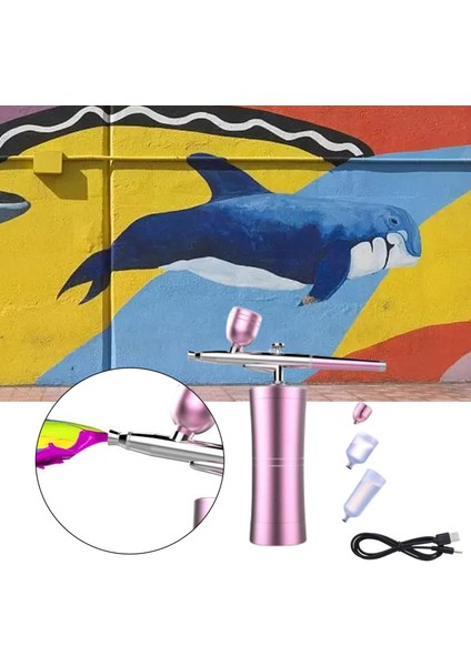 Pembe Hava Fırçası Püskürtme Tabancası Airbrush Air Hava Kompresör Kiti Sis Püskürtücü Için (Yurt Dışından) modelleri