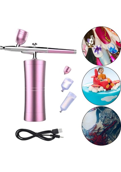 Pembe Hava Fırçası Püskürtme Tabancası Airbrush Air Hava Kompresör Kiti Sis Püskürtücü Için (Yurt Dışından) fırsatları