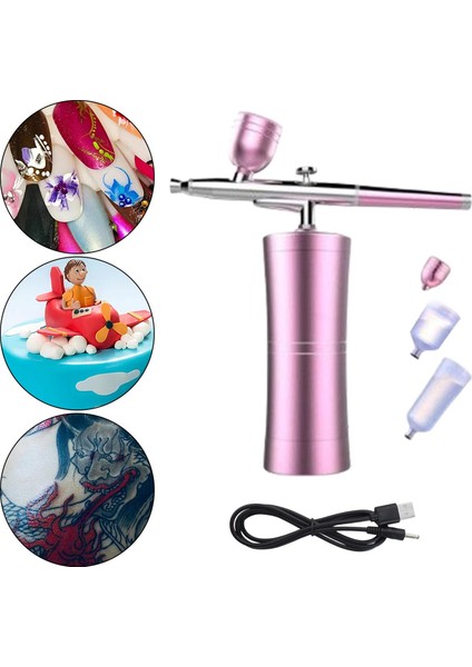 Pembe Hava Fırçası Püskürtme Tabancası Airbrush Air Hava Kompresör Kiti Sis Püskürtücü Için (Yurt Dışından) indirimleri