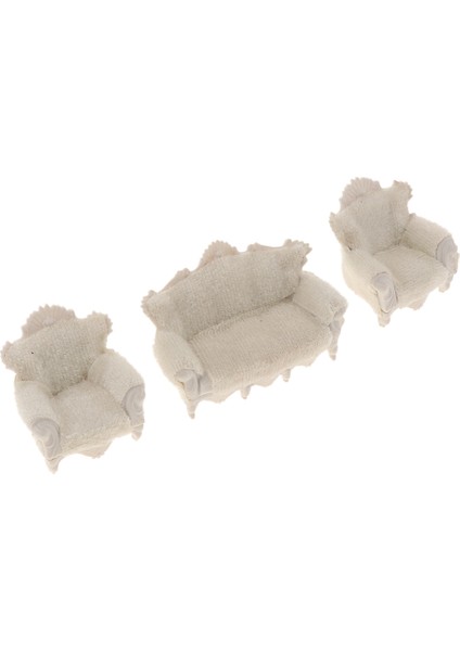 Bebek Evleri 1/25 Ölçekli Minyatür Mobilya Oturma Odası Kumaş Yumuşak Kanepe Kitleri