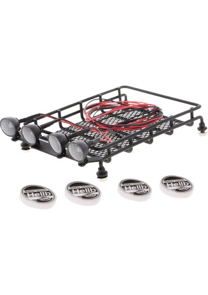 Rc /10 Alaşımlı Çatı Rafı, Redcat Arabası Için Yuvarlak LED Işığı ile