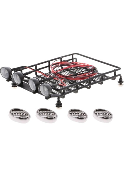 Rc /10 Alaşımlı Çatı Rafı, Redcat Arabası Için Yuvarlak LED Işığı ile