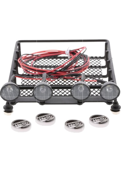 Rc /10 Alaşımlı Çatı Rafı, Redcat Arabası Için Yuvarlak LED Işığı ile